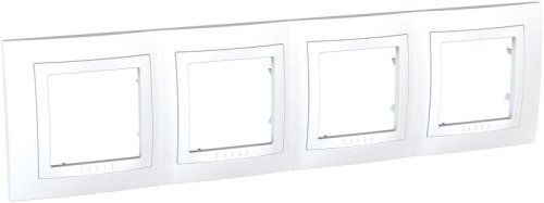 Рамка горизонтальная Schneider Electric Unica 4-м. белый фото Рамка горизонтальная Schneider Electric Unica 4-м. белый картинка